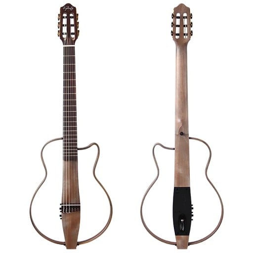 Csendes Utazó Gitár V-glorify Leválasztható Korpusszal 6 Nylon Húrral 20 Fretel Sapeli Fából Beépített Hangszedővel 101 cm Szürke