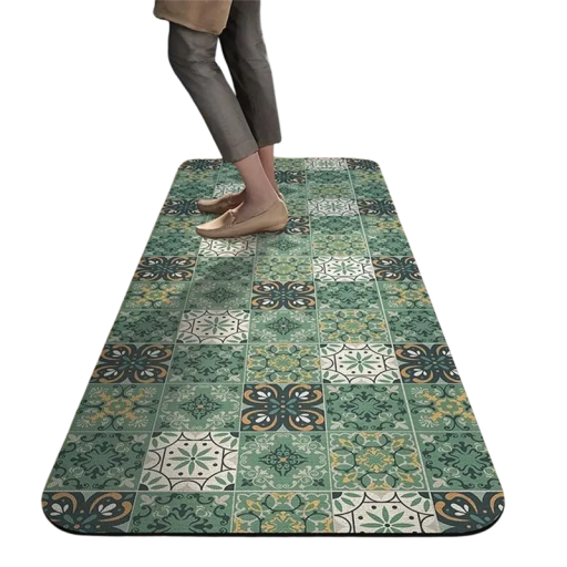Csúszásgátló szőnyeg 50 x 160 cm konyhai szőnyeg retró mintás bejárati szőnyeg nedvszívó szőnyeg fürdőszobába, nappaliba, hálószobába, előszobába