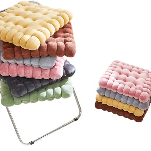 Čtvercový měkký sedací polštář 38 × 38 × 6 cm 3D strukturovaný podsedák na židli, stoličku i podlahu pro pohodlné sezení