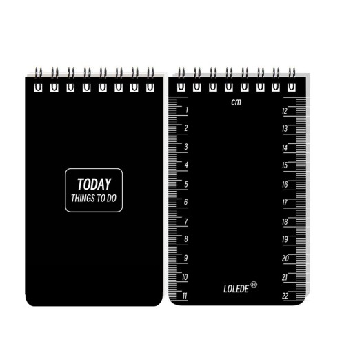 Cuaderno de bolsillo A7 12,7 x 7,65 cm 80 páginas Lista de tareas Encuadernación en espiral Regla Parte trasera