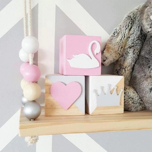 Cube décoratif en bois 3 pcs