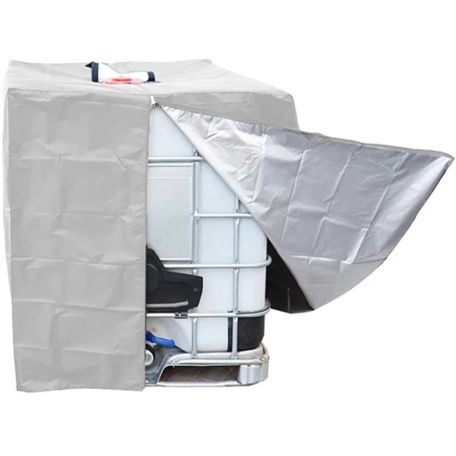 Cubierta para contenedor IBC 210D Oxford con cremallera 120x100x116 cm Cubierta impermeable negro-verde para tanque de 275 galones Resistente al sol y a la lluvia