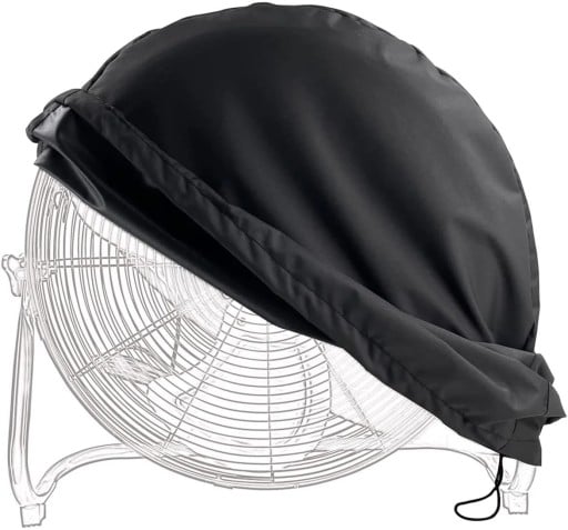 Cubierta protectora negra para ventilador industrial 61 x 61 x 19 cm Cubierta impermeable y a prueba de polvo con protección contra el sol y el viento