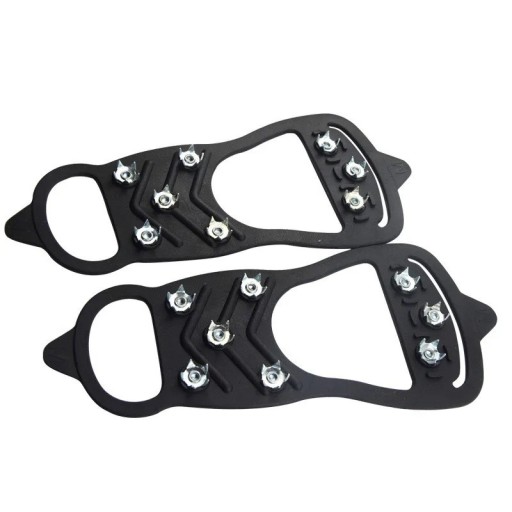 Cubiertas antideslizantes para zapatos con puntas de metal talla L 41–46 tracción invernal para senderismo y movimiento al aire libre sobre hielo y nieve
