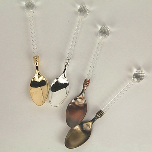 Cucchiaini da tè con pietra decorativa 4 pz