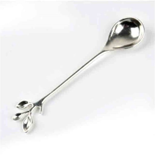 Cucchiaino da tè con foglie decorative per caffè e tè Maniglia terminata con un rametto Design elegante Ciotola arrotondata Lunghezza 12 cm