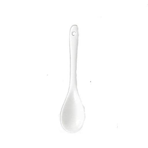 Cucchiaino in ceramica 10 cm con manico lungo Mini cucchiaino per tè caffè miele spezie Cucchiaino bianco da portata utensili da cucina