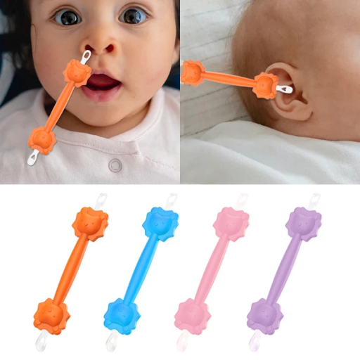 Cuchara limpiadora de cerumen y nariz para niños de 9 cm Herramienta de higiene de oídos y nariz de doble cara Cuidado seguro para bebés y niños pequeños