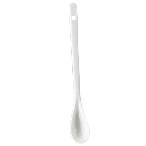 Cucharita de cerámica 16,7 cm Mango largo Cucharita para mezclar té café miel especias Cucharita blanca utensilios de cocina