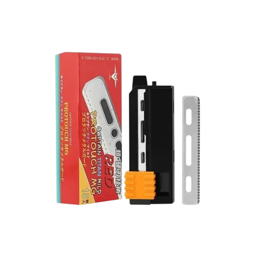 Cuchillas de un solo lado con dientes para navajas Dispensador de seguridad 15 unidades Cuchillas de repuesto texturizadas para uso de barbería y peluquería