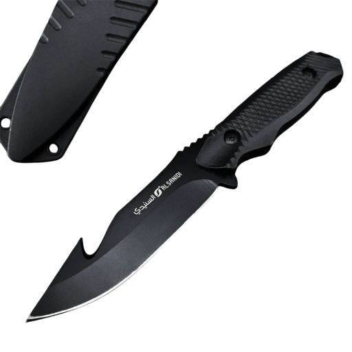 Cuchillo con hoja fija de acero inoxidable de 20 cm Mango antideslizante Con funda Cuchillo táctico de exterior Camping Senderismo Bushcraft