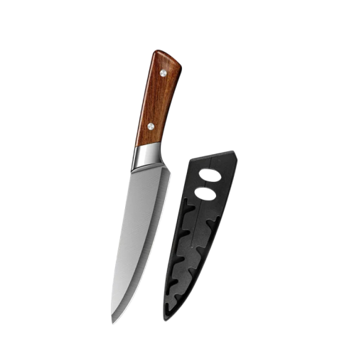 Cuchillo de cocina japonés 290x180x110 mm para picar carne y deshuesar Cuchillo de carnicero para deshuesar con funda Cuchillo de acero inoxidable