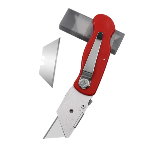 Cuchillo plegable con hoja intercambiable Cuchillo universal para papel, cartón y papel tapiz Cuchillo de trabajo plegable para oficina y hogar