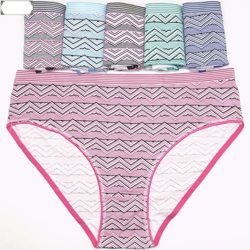 Cuecas femininas com padrão zig zag - 4 unidades