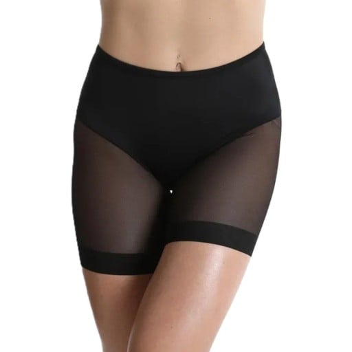 Cuecas modeladoras femininas anti-fricção com pernas e cintura alta, lingerie modeladora adequada para usar sob vestidos e saias