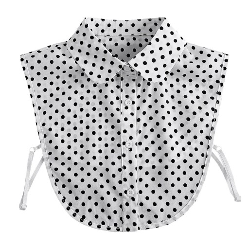 Cuello falso para mujer con lunares Puntas redondeadas Cuello elegante desmontable Cuello decorativo para suéter blusa vestido