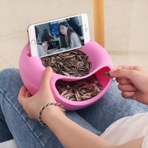 Cuenco decorativo con espacio de almacenamiento Diseño creativo Práctico recipiente para frutos secos, nueces o pequeños artículos Decoración del hogar Dimensiones 11 x 21,5 cm