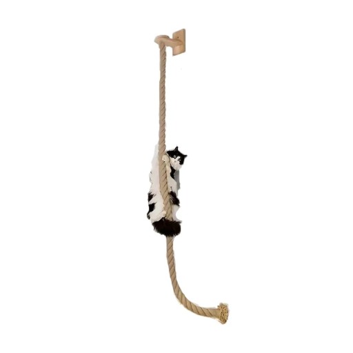 Cuerda de escalar de pared para gatos 140 cm Base de madera Cuerda de sisal Elemento de escalada para árbol de gatos
