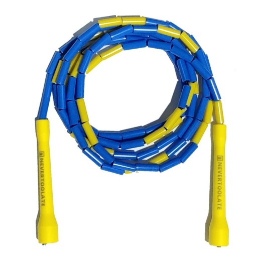 Cuerda para saltar 150 g con piezas duras de colores y núcleo de nailon de 4,5 mm 2,9 m Ayuda para saltar para entrenamiento, fitness y saltos rápidos