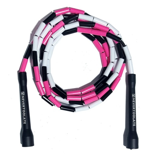 Cuerda para saltar 150 g con piezas duras de colores y núcleo de nailon de 4,5 mm 2,9 m Ayuda para saltar para entrenamiento, fitness y saltos rápidos