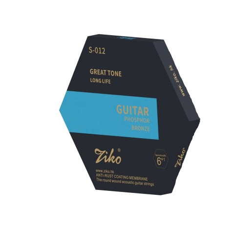 Cuerdas para guitarra acústica S-012 Acero al carbono con núcleo hexagonal Aleación de bronce fosforoso Tono claro Larga vida útil Afinación estable