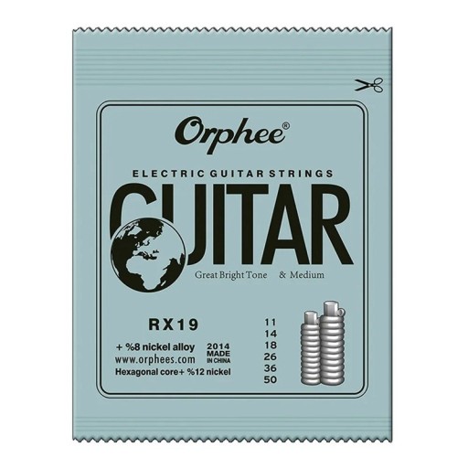 Cuerdas para guitarra eléctrica Orphee RX19, núcleo hexagonal, acero al carbono, tono brillante, sonido potente, juego duradero, accesorios musicales