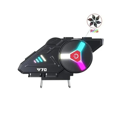 Cuffie Bluetooth Y70 con illuminazione RGB per caschi, Bluetooth 5.3, IPX6, suono HD, supporto per assistente vocale