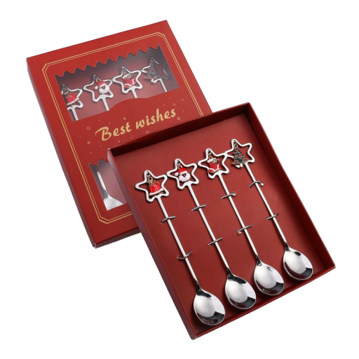 Cuillères de Noël avec étoile 4 pcs