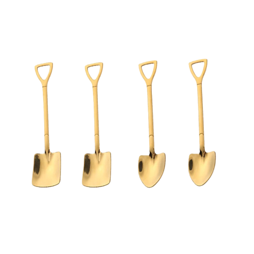 Cuillères en forme de pelle et de râteau 4 pcs