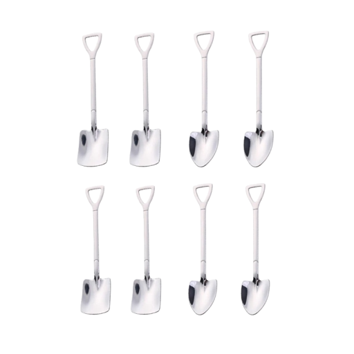 Cuillères en forme de pelle et de râteau 8 pcs
