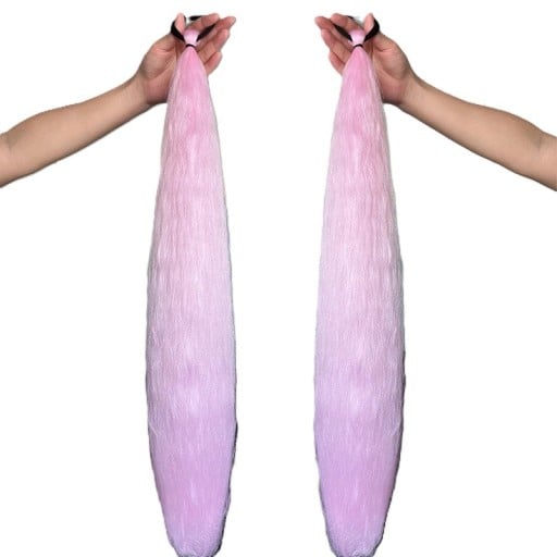 Culíci sintetici Seta de două culíci cu elastic 61 cm Păr sintetic Pentru extensii de păr Peruci în stil culíci Ușor de utilizat
