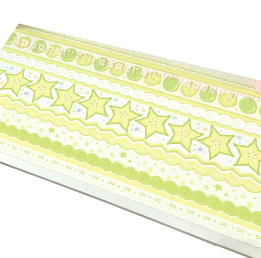 Culoare de fundal pentru mouse și tastatură cu motiv de stele 21x26 cm fundiță dantelă și fructe verde galben alb pentru birou pentru fete