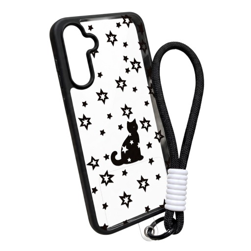 Culoare drăguță pentru Samsung Galaxy S25 FE cu șnur pentru încheietura mâinii cu motive de animale Acoperire transparentă din acril pentru telefon