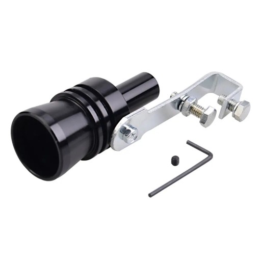 Culoare neagră turbo fluier pentru evacuare XL 113,5 × 34,3 mm Simulator universal de sunet turbo tub de fluierat din aluminiu accesoriu de tuning