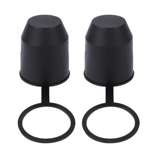 Culoare universală de protecție pentru bila de remorcare 2 piese din plastic pentru caravană remorcă camion negru diametru 50 mm înălțime 70 mm