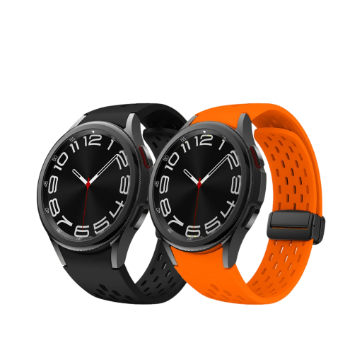 Curea ceas Samsung Galaxy Watch 4/6 Classic Curea ceas din silicon cu cataramă neagră