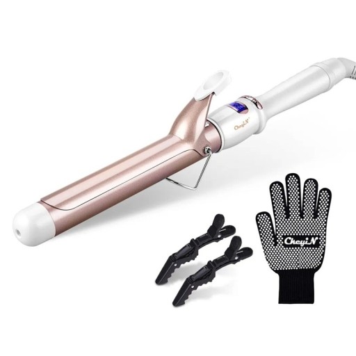 Curling de cabelo eléctrico 32 mm Curling profissional em cerâmica Temperatura ajustável 80–230 °C Estilização de cabelo para mulheres Plugue EU