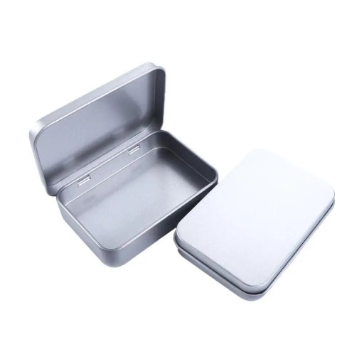 Cutie cadou din metal 8,7 × 6 × 1,7 cm cutie metalică cu capac cutie dreptunghiulară colorată pentru mărunțișuri ceai cafea ambalare