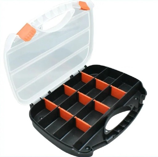 Cutie de depozitare cu șuruburi Organizator din plastic 15 compartimente Husă portabilă pentru elemente de fixare Cutie de scule durabilă Organizator practic 32 x 25 x 6 cm