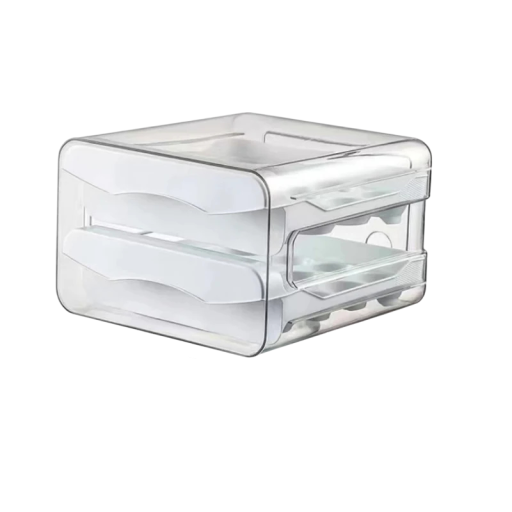 Cutie de depozitare pentru ouă din plastic Organizator frigider Sertar Cutie pentru depozitare alimente Cutie practică pentru ouă din plastic 21,5 x 22 x 14 cm