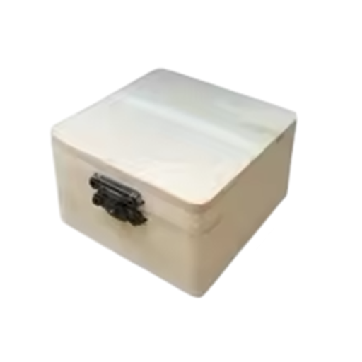 Cutie din lemn cu capac 8 x 8 x 4,5 cm cutie de depozitare compactă din lemn natural cu închidere pentru mici obiecte bijuterii organizator