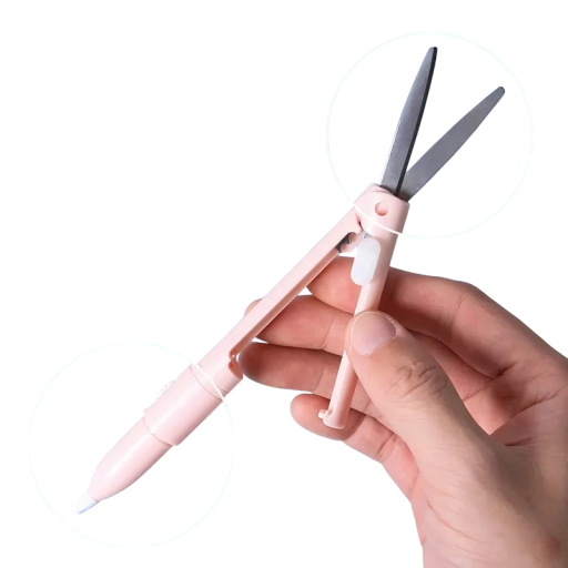Cuțit de tăiat ceramic 2 în 1 cu foarfecă, tăietor de hârtie multifuncțional, Morandi Color, cuțit de hârtie școlar, DIY, 14 cm