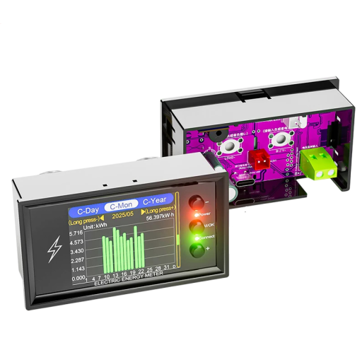 CW20 digitaler Energiemesser 30 A WiFi Tuya Kapazitätsdetektor DC 0-420 V 2,0 Zoll Farbdisplay und Bluetooth schwarz für Solarsysteme