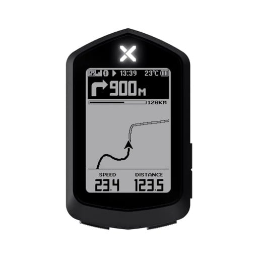 Cycle Computer with GPS Navigation and Offline Map Bluetooth ANT+ USB-C Waterproof Black for Speed Measurement and Cycling Training