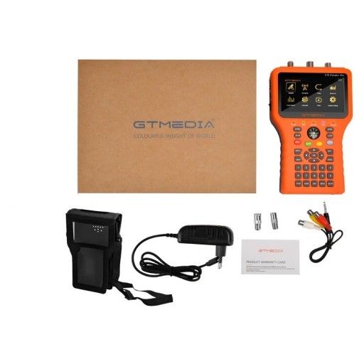 Cyfrowy miernik sygnału satelitarnego V8 Finder Pro, DVB-S2X/S2/T2/C, H.265 i MPEG-4, wyświetlacz 4,3 cala, WiFi, USB 3.0, pomarańczowy