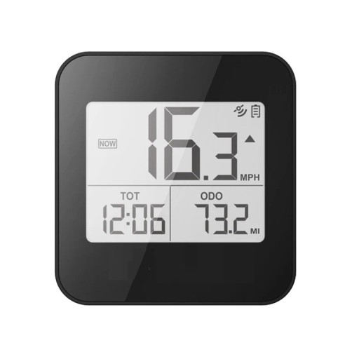 Cykel-LED-speedometer med GPS 5,5 x 5,5 x 2,2 cm Trådløst display 2" Vandtæt IPX6 USB-C 900 mAh 25 timers batterilevetid Kilometer Cykelholder
