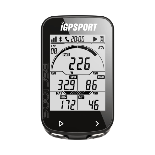 Cykelcomputer med LCD-display 6,6 cm batteritid 40 h USB-C svart cykelcomputer för mätning av cykelturer
