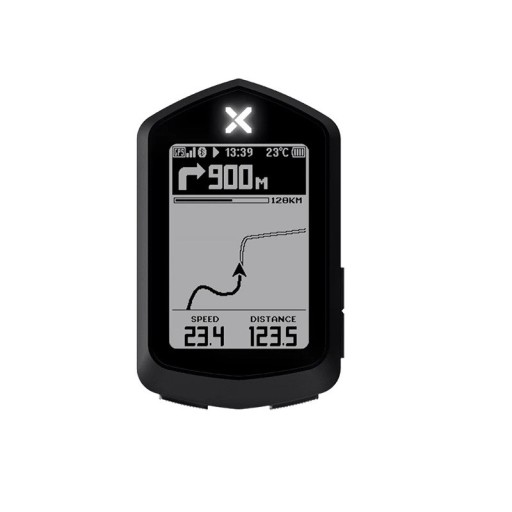 Cykeldator med GPS-navigering 2,4" skärm Bluetooth ANT+ USB-C IPX7 svart för spårning av rutter och cykelträning