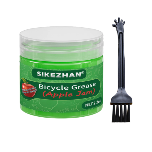 Cyklistický mazací tuk 62 g zelená pasta s aplikačným štetcom pre horské a cestné bicykle ako nástroj na opravy a údržbu
