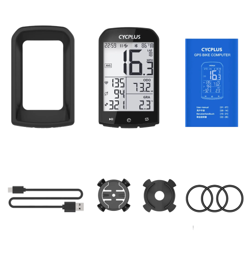 Cyklocomputer z GPS i ANT+ Bluetooth 5.0 2,9" wyświetlacz 1100 mAh USB-C czarny do monitorowania prędkości i treningu rowerowego
